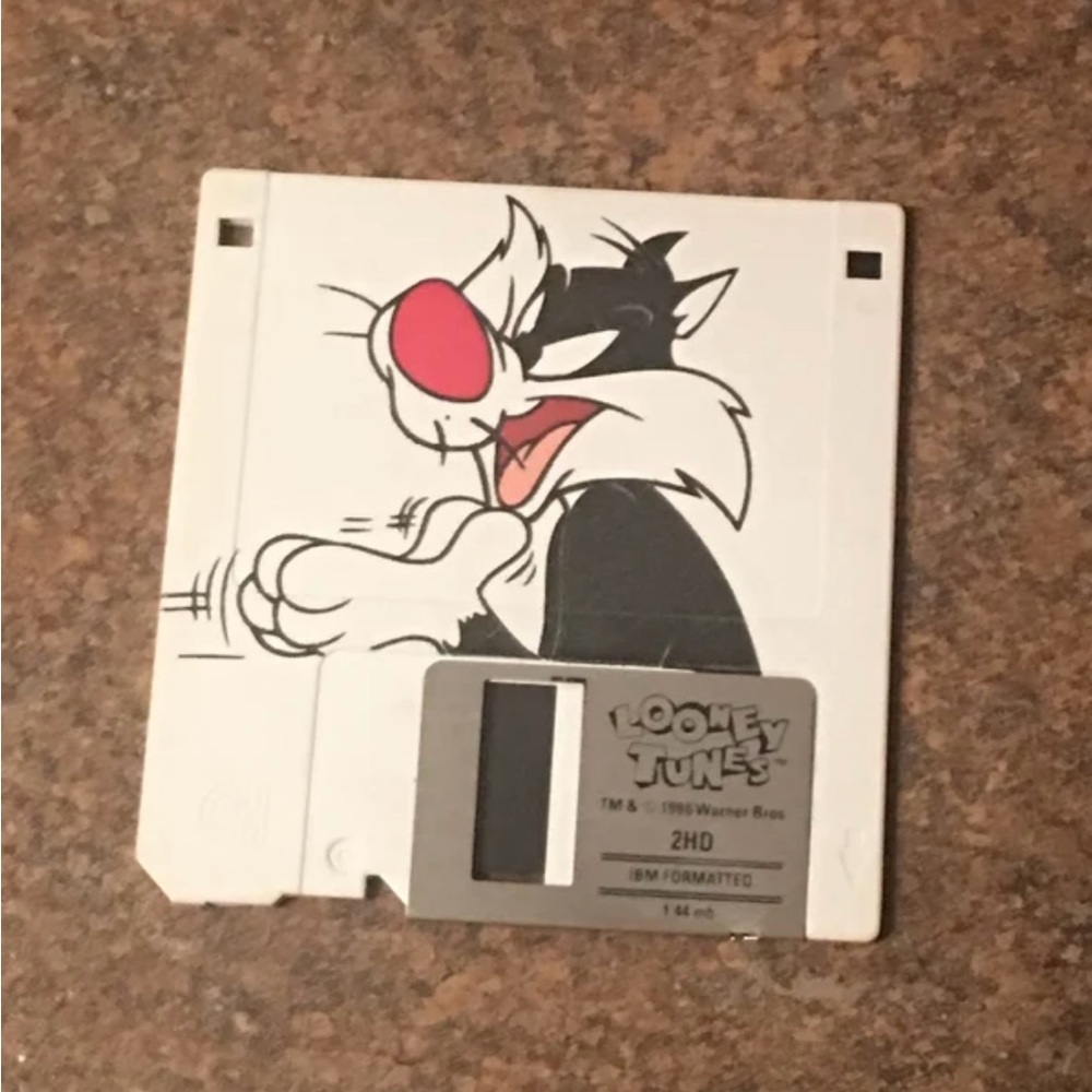 Vintage Looney Tunes Sylvester the Cat Floppy Disk - Picture 1 of 2